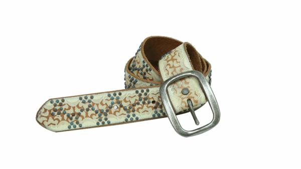  Ceinture en cuir estampé vintage 