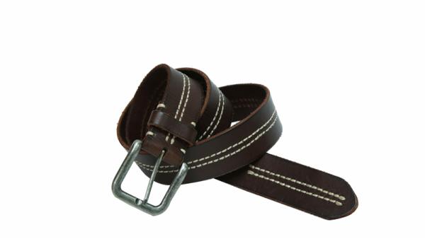  Ceinture en cuir cousue à boucle italienne 