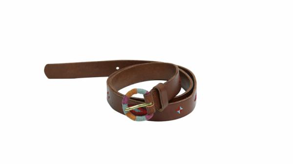 Ceinture en cuir cintrée à fleur 