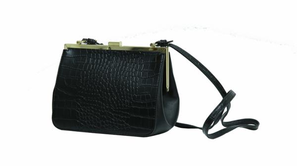  Sac bandoulière simili cuir à bouche dorée  