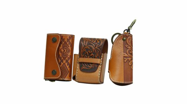 Etui porte-clés en cuir style occidental 