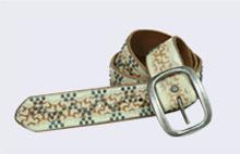  Ceinture en cuir estampé vintage 