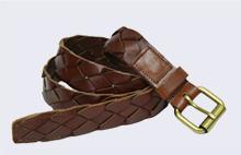 Ceinture en cuir tressé à la main