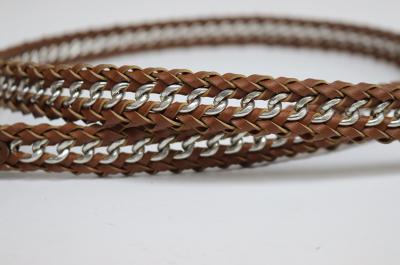 Ceinture en cuir tressé à la main