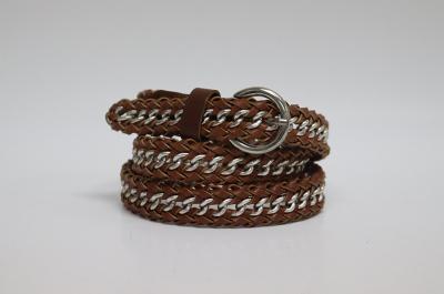 Ceinture en cuir tressé à la main