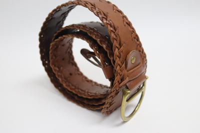 Ceinture en cuir tressé à la main